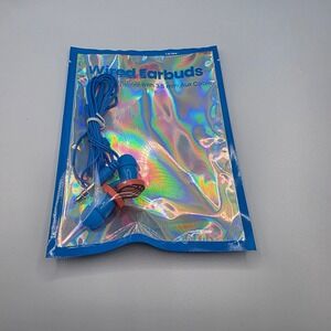 Wired Earbuds Basketball Charm Blue 3.5mm Aux Cable Fun Figurals